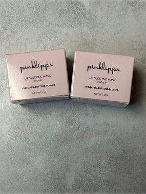 Pinklipps Cherry Lip Sleeping Mask Bundle 2-Pack | Hydrates Softens Plumps | New